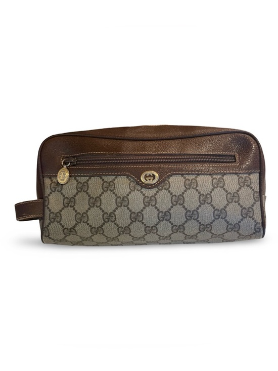 Gucci Other - Gucci Brown and Beige GG Supreme Canvas Toiletry Bag